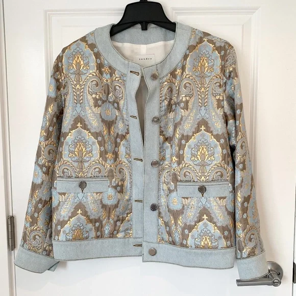 Sandro Blue and Gold Ori Jacket - Picture 4 of 14